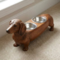Dachshund Feast – Wooden Bowl Stand
