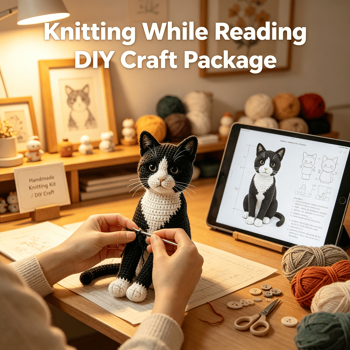 Tuxedo Cat Crochet Kit - Beginner-Friendly with Step-by-Step Guide