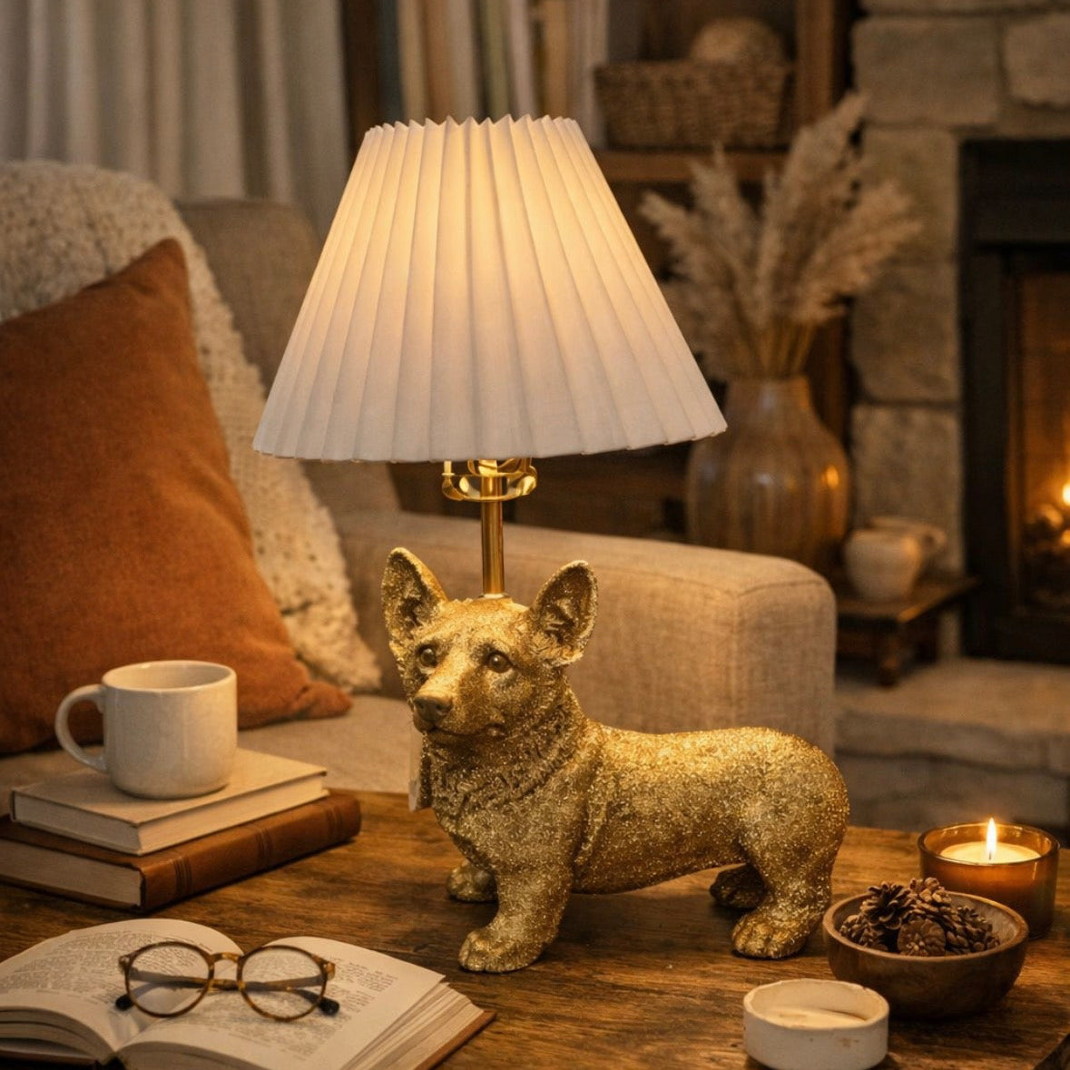 LumiCorgi™ Gold Table Lamp