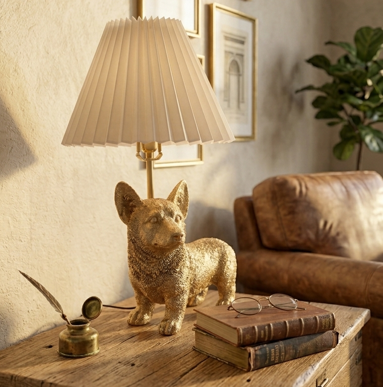 LumiCorgi™ Gold Table Lamp